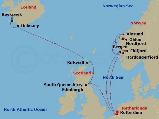 Itinerary schematic diagram