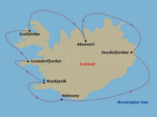 Itinerary schematic diagram