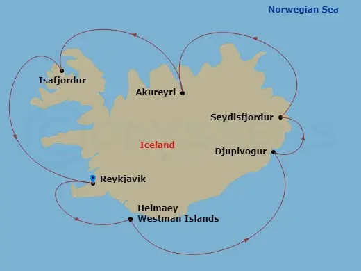 Itinerary schematic diagram