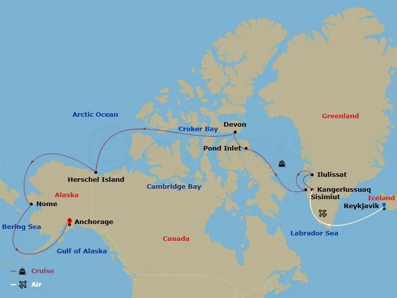 Itinerary schematic diagram