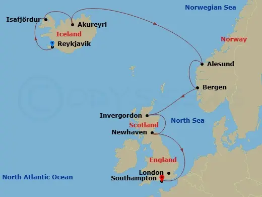 Itinerary schematic diagram