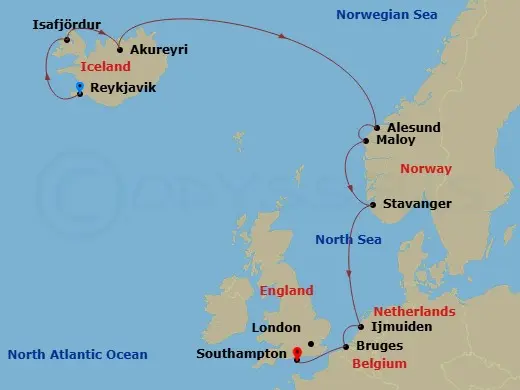Itinerary schematic diagram