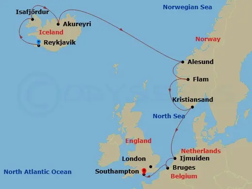 Itinerary schematic diagram