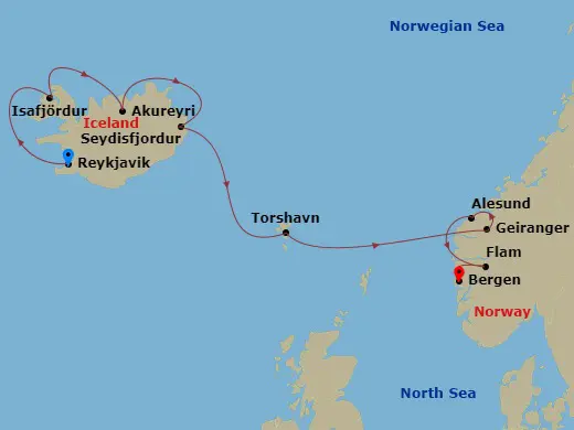Itinerary schematic diagram