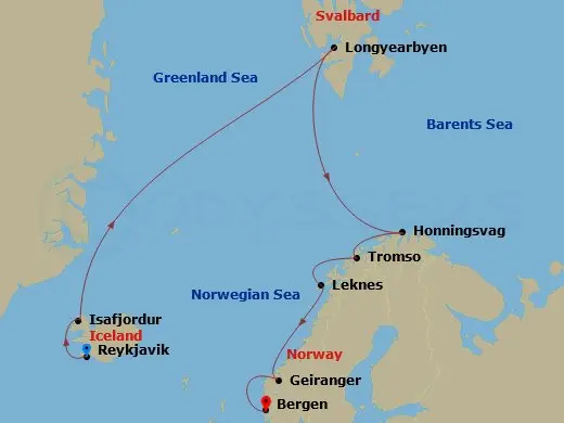 Itinerary schematic diagram