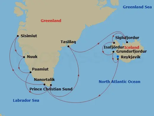 Itinerary schematic diagram