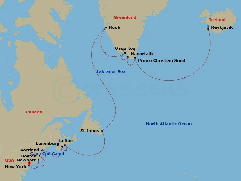 Itinerary schematic diagram