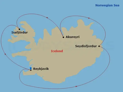 Itinerary schematic diagram