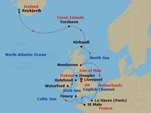 Itinerary schematic diagram