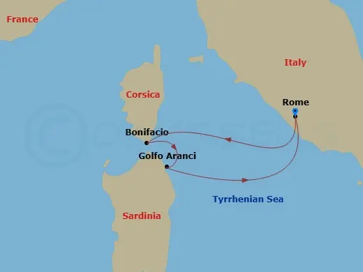 Itinerary schematic diagram