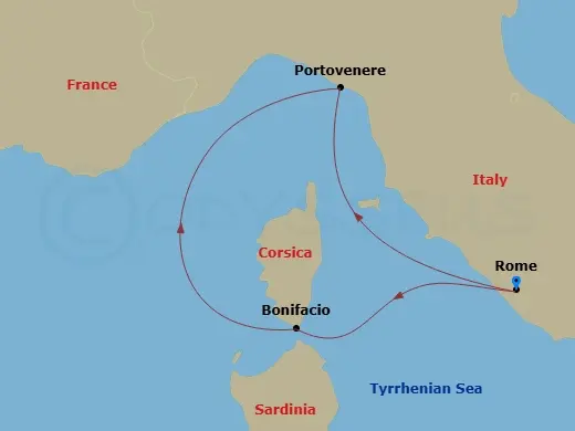 Itinerary schematic diagram