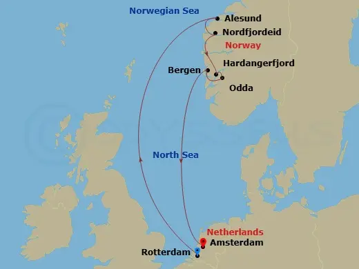 Itinerary schematic diagram