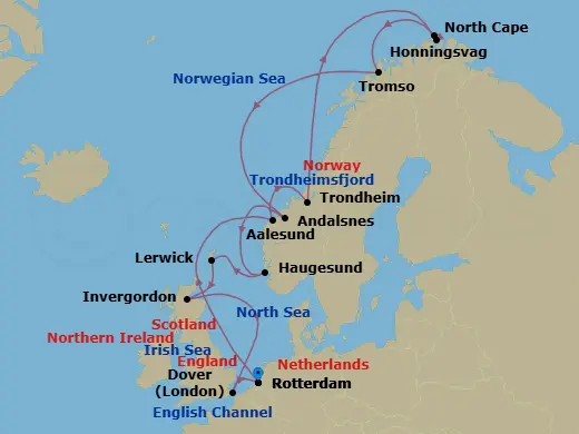 Itinerary schematic diagram