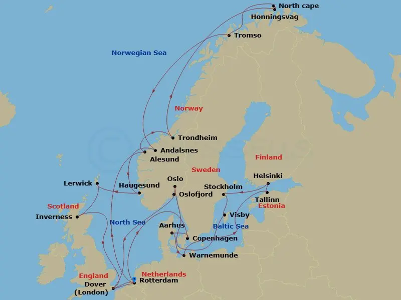 Itinerary schematic diagram