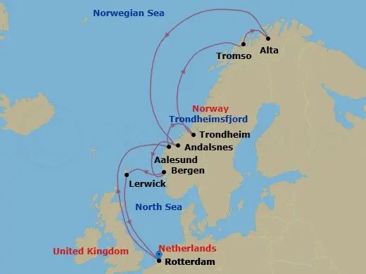 Itinerary schematic diagram
