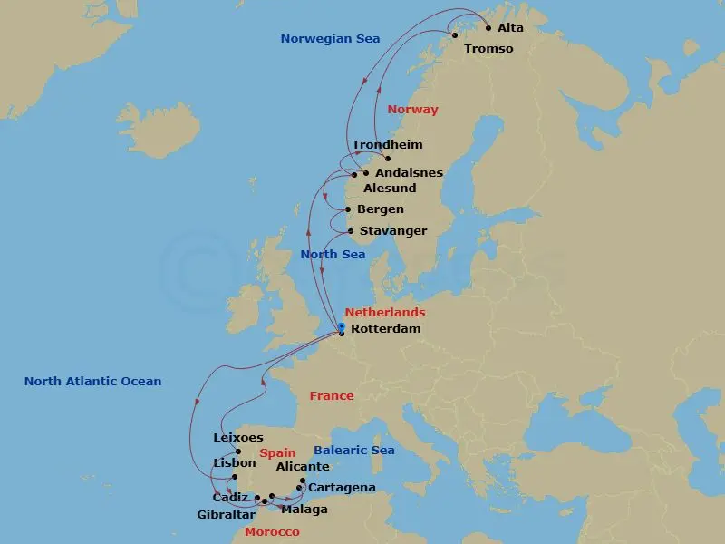 Itinerary schematic diagram