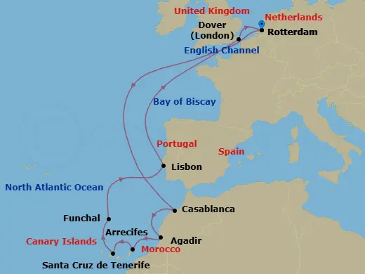 Itinerary schematic diagram