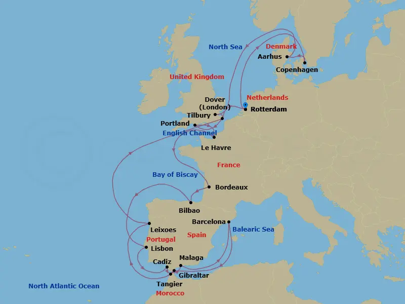 Itinerary schematic diagram
