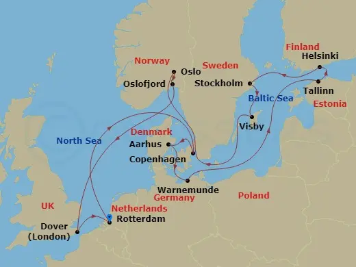 Itinerary schematic diagram