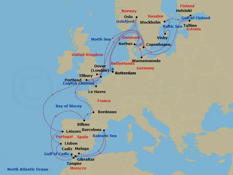 Itinerary schematic diagram