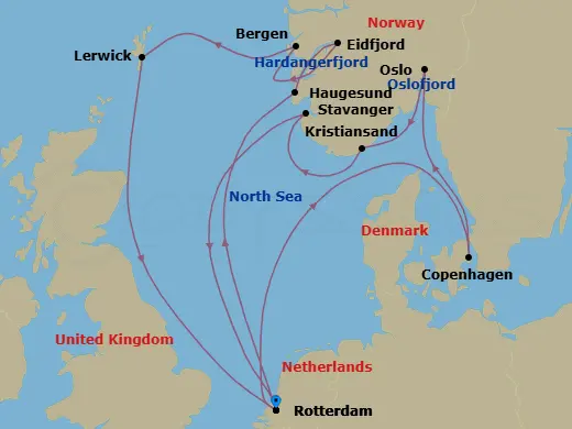 Itinerary schematic diagram