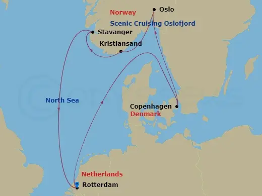 Itinerary schematic diagram