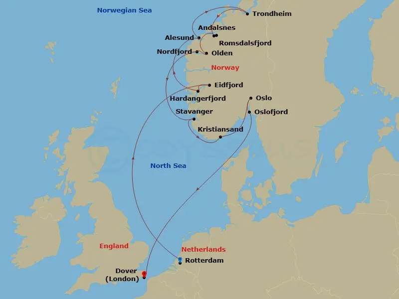 Itinerary schematic diagram