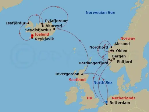 Itinerary schematic diagram