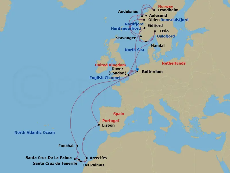 Itinerary schematic diagram