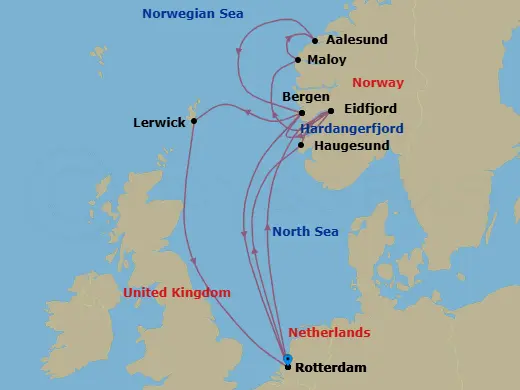 Itinerary schematic diagram
