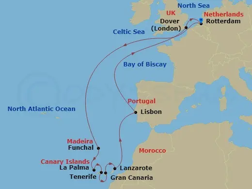 Itinerary schematic diagram