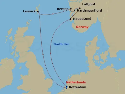 Itinerary schematic diagram