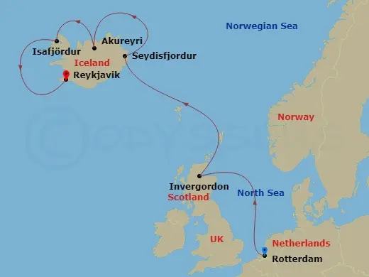 Itinerary schematic diagram