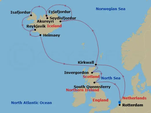 Itinerary schematic diagram
