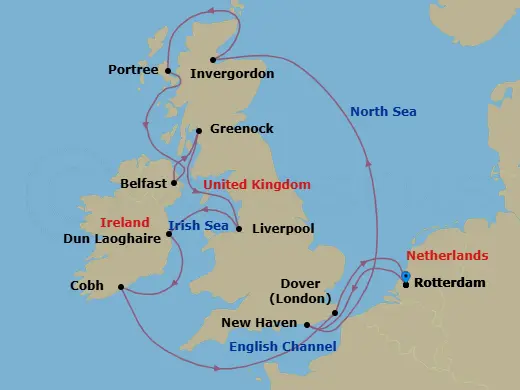Itinerary schematic diagram