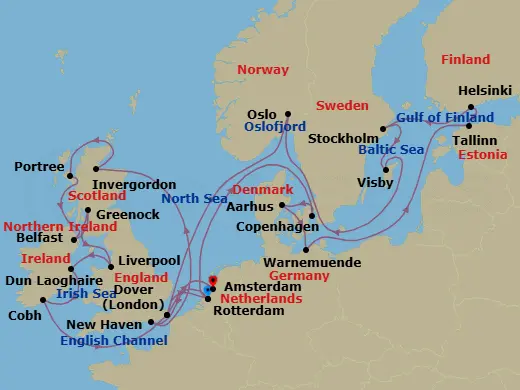 Itinerary schematic diagram