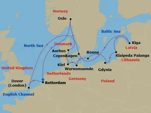 Itinerary schematic diagram
