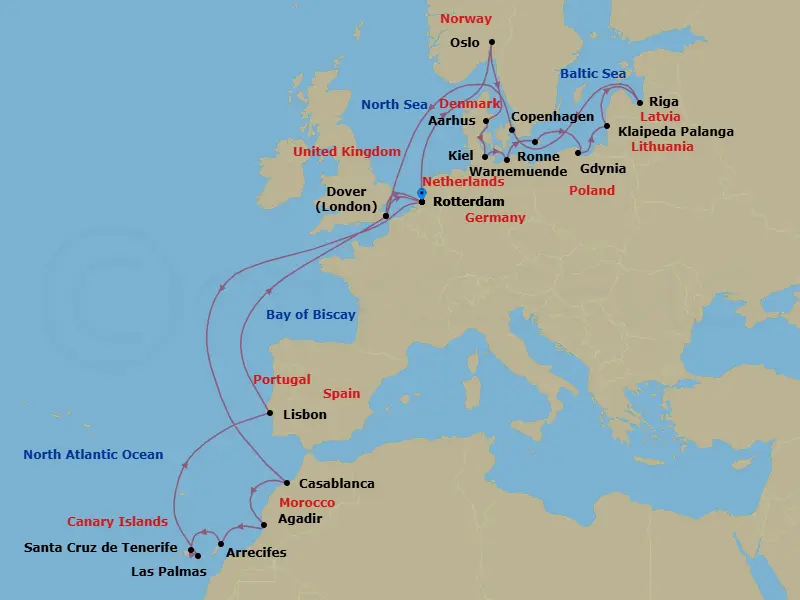 Itinerary schematic diagram