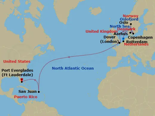 Itinerary schematic diagram