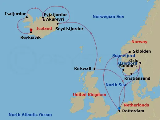 Itinerary schematic diagram
