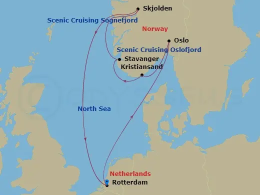 Itinerary schematic diagram