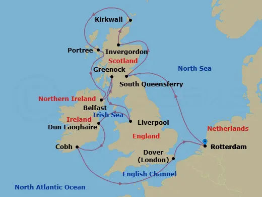 Itinerary schematic diagram