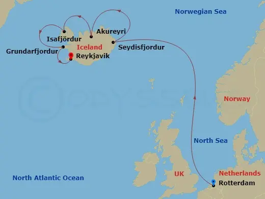 Itinerary schematic diagram