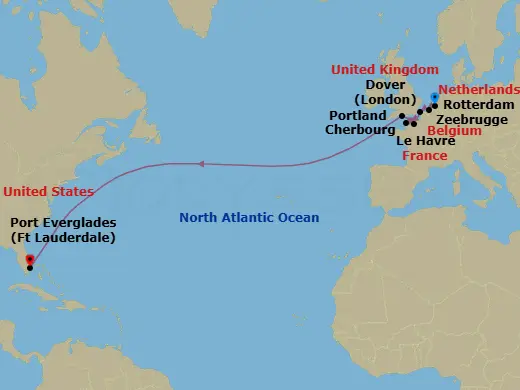 Itinerary schematic diagram
