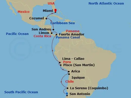 Itinerary schematic diagram