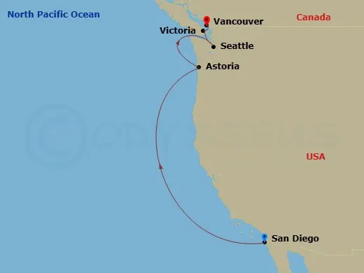 Itinerary schematic diagram