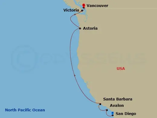 Itinerary schematic diagram