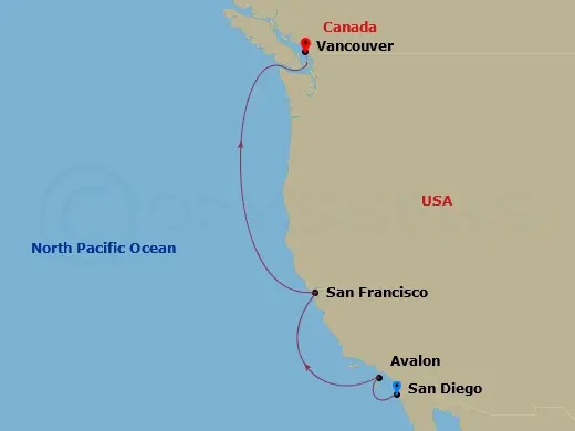 Itinerary schematic diagram