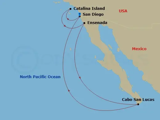 Itinerary schematic diagram