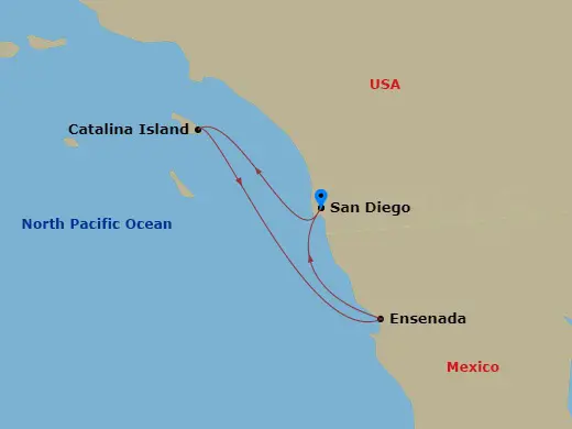 Itinerary schematic diagram